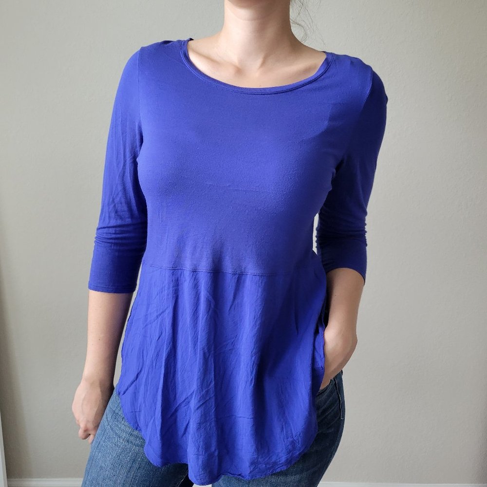 Cobalt Blue Mixed Media Tunic Top